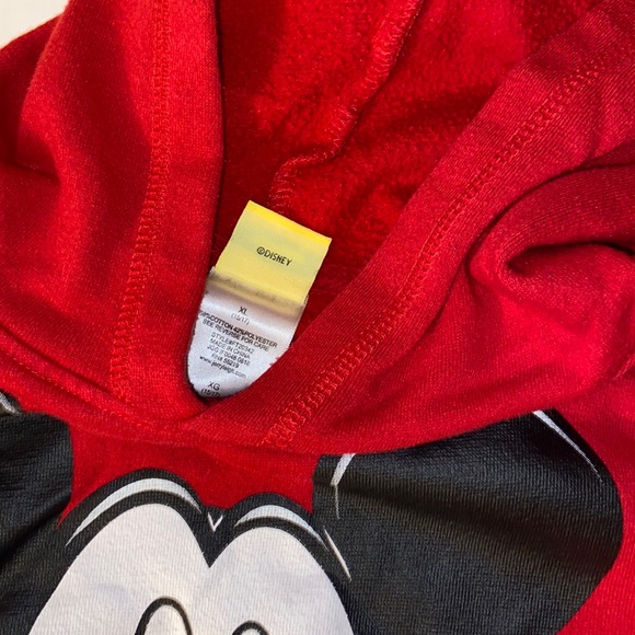 Disney Youth XL Red Mickey Mouse Hooded Sweatshirt - Picture 3 of 5